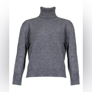 Purotatto Grey Speckled Turtleneck. Cashmere blend. Size: 46 fits 4/6/8